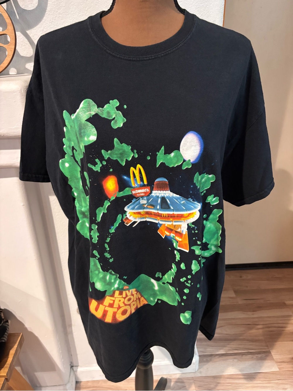 Cactus Jack by Travis Scott Black Tee “Live from Utopia” SZ L. Collector’s item!